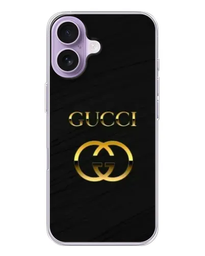 Чохол для iPhone 17 з картинкою «Золотий логотип Gucci»