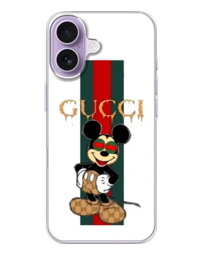 Чохол для iPhone 17 з картинкою «Міккі Маус Gucci — смуги»