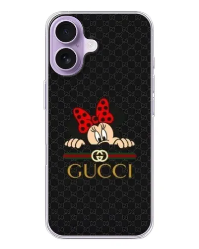 Чохол для iPhone 17 з картинкою «Мінні Маус Gucci — чорний»