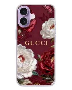 Чохол для iPhone 17 з картинкою «Gucci — бордові троянди»