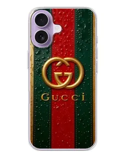 Чохол для iPhone 17 з картинкою «Gucci — фірмова смуга та золото»