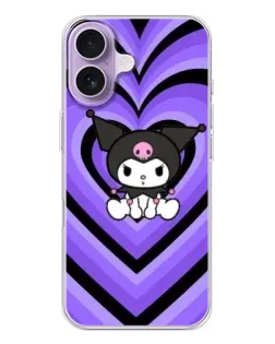 Чохол для iPhone 17 з картинкою «Kuromi та фіолетові серця»