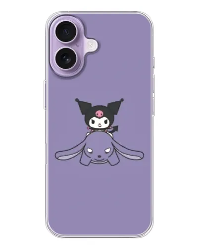 Чохол для iPhone 17 з картинкою «Kuromi на ліловому фоні»