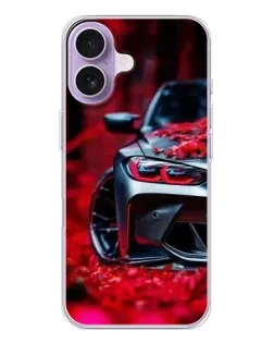 Чохол для iPhone 17 з картинкою «Спортивна BMW та квіти»