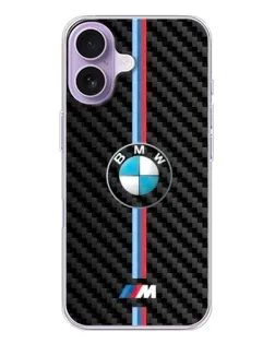 Чохол для iPhone 17 з картинкою «Емблема BMW та карбон»