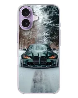 Чохол для iPhone 17 з картинкою «BMW у зимовому лісі»