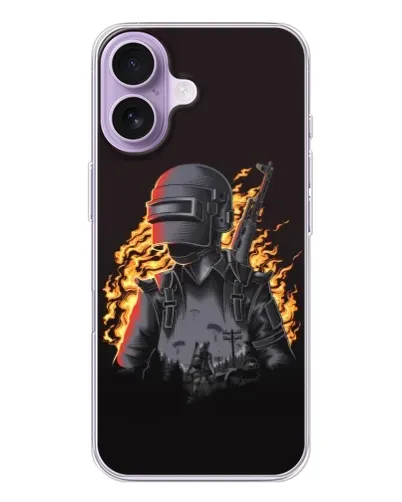 Чохол для iPhone 17 з картинкою «PUBG — вогняний силует»