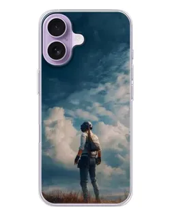 Чохол для iPhone 17 з картинкою «Герой PUBG на скелі»