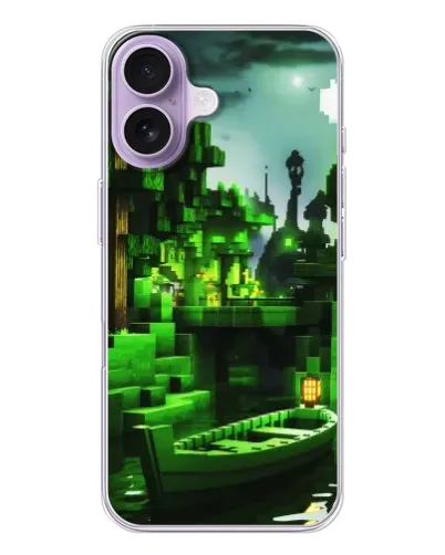 Чохол для iPhone 17 з картинкою «Minecraft лісовий пейзаж»