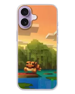 Чехол для iPhone 17 с картинкой «Майнкрафт закат солнца»