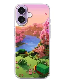 Чохол для iPhone 17 з картинкою «Рожеве дерево Minecraft»