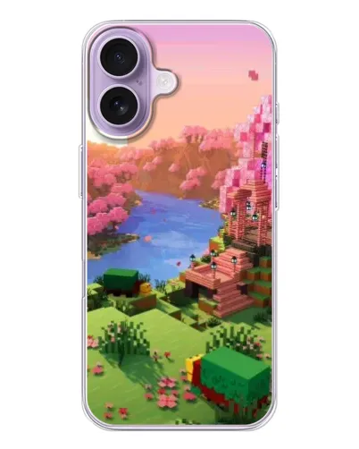 Чохол для iPhone 17 з картинкою «Рожеве дерево Minecraft»