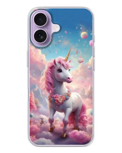 Чохол для iPhone 17 з картинкою «Єдиноріг серед хмар»