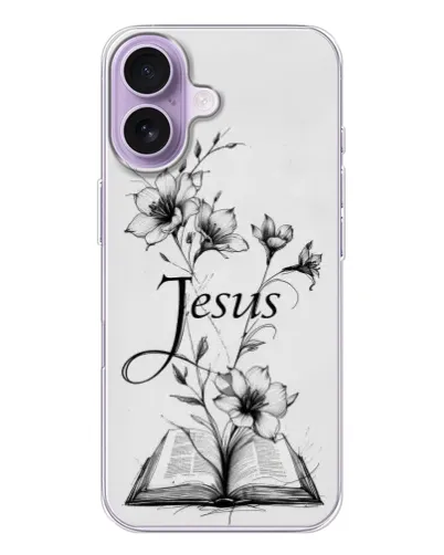Чехол для iPhone 17 с картинкой «Цветы и Библия»
