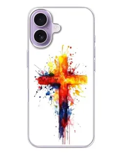 Чехол для iPhone 17 с картинкой «Акварельный крест»