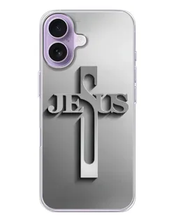 Чохол для iPhone 17 з картинкою «Металевий хрест Jesus»