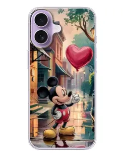 Чохол для iPhone 17 з картинкою «Міккі та кулька-серце»