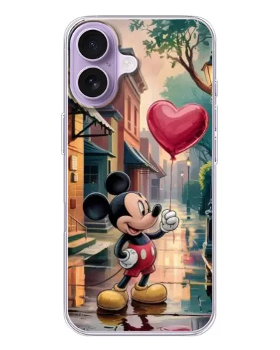 Чохол для iPhone 17 з картинкою «Міккі та кулька-серце»