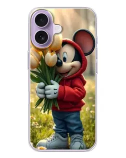 Чохол для iPhone 17 з картинкою «Міккі з тюльпанами»