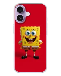 Чохол для iPhone 17 з картинкою «Спанч Боб на червоному»