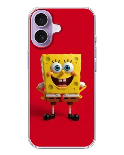 Чохол для iPhone 17 з картинкою «Спанч Боб на червоному»