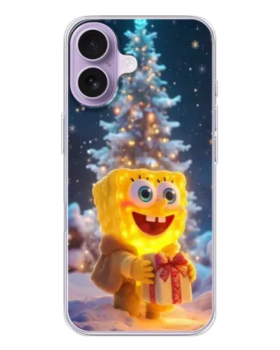 Чохол для iPhone 17 з картинкою «Різдвяний Спанч Боб»