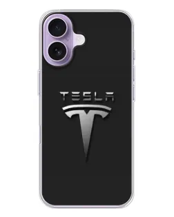 Чохол для iPhone 17 з картинкою «Сталевий логотип Tesla»