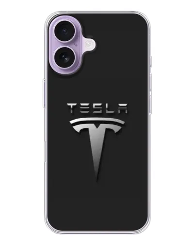 Чохол для iPhone 17 з картинкою «Сталевий логотип Tesla»