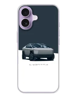 Чохол для iPhone 17 з картинкою «Сріблястий Cybertruck Tesla»