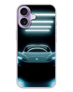 Чохол для iPhone 17 з картинкою «Tesla в неоні»