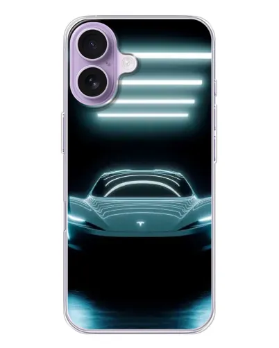 Чохол для iPhone 17 з картинкою «Tesla в неоні»