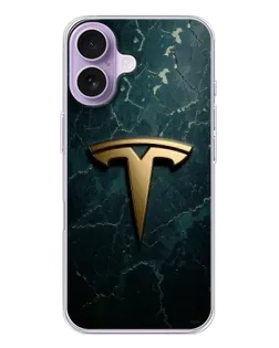 Чохол для iPhone 17 з картинкою «Мармурова Tesla Gold»