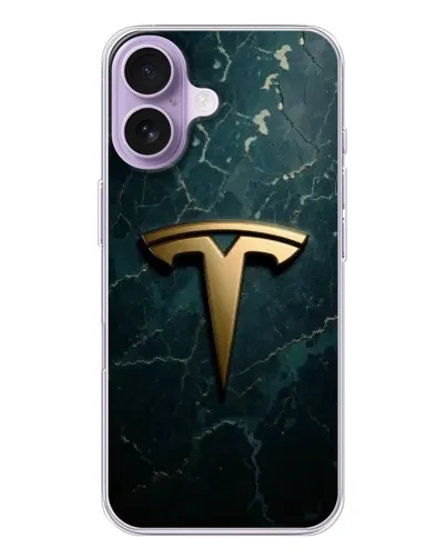 Чохол для iPhone 17 з картинкою «Мармурова Tesla Gold»