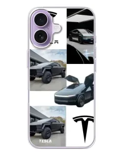 Чохол для iPhone 17 з картинкою «Колаж Cybertruck Tesla»