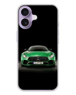 Чохол для iPhone 17 з картинкою «Mercedes — неоновий лого»