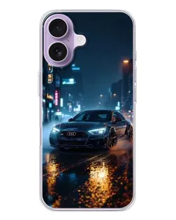 Чохол для iPhone 17 з картинкою «Нічне місто та Audi»