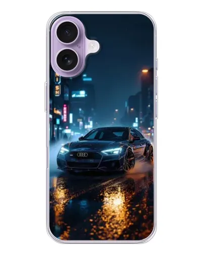 Чохол для iPhone 17 з картинкою «Нічне місто та Audi»