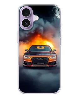 Чохол для iPhone 17 з картинкою «Audi у вогняному диму»