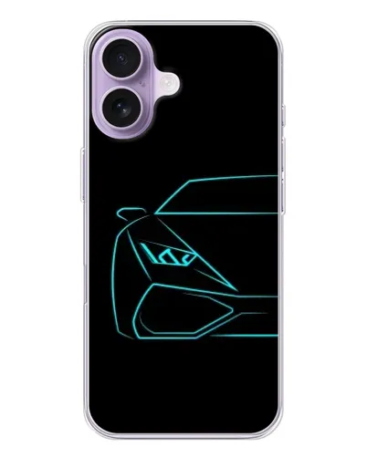 Чохол для iPhone 17 з картинкою «Блакитний силует Lamborghini»