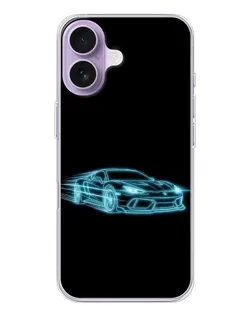 Чохол для iPhone 17 з картинкою «Неоновий контур Lamborghini»