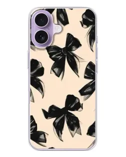 Чохол для iPhone 17 з картинкою «Патерн чорні банти»