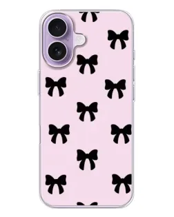 Чохол для iPhone 17 з картинкою «Чорні банти Coquette»