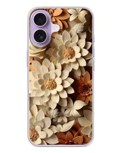 Чохол для iPhone 17 з картинкою «Бежевий флористичний декор»