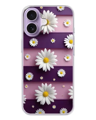 Чохол для iPhone 17 з картинкою «Ромашки на фіолетовому»