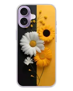 Чохол для iPhone 17 з картинкою «Соняшник та ромашка»