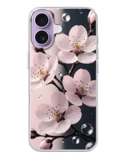 Чехол для iPhone 17 с картинкой «Нежная сакура и капли» Чехол для iPhone 17 с картинкой «Нежная сакура и капли»