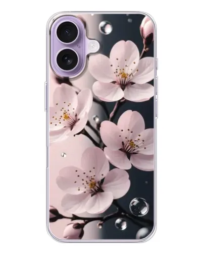 Чехол для iPhone 17 с картинкой «Нежная сакура и капли» Чехол для iPhone 17 с картинкой «Нежная сакура и капли»