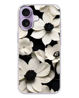 Чохол для iPhone 17 з картинкою «Об'ємні білі квіти»