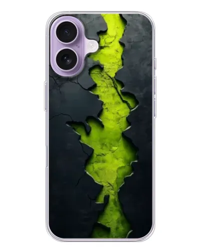 Чохол для iPhone 17 з картинкою «Салатовий розлом скелі»