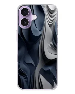 Чохол для iPhone 17 з картинкою «Об'ємні сині складки»